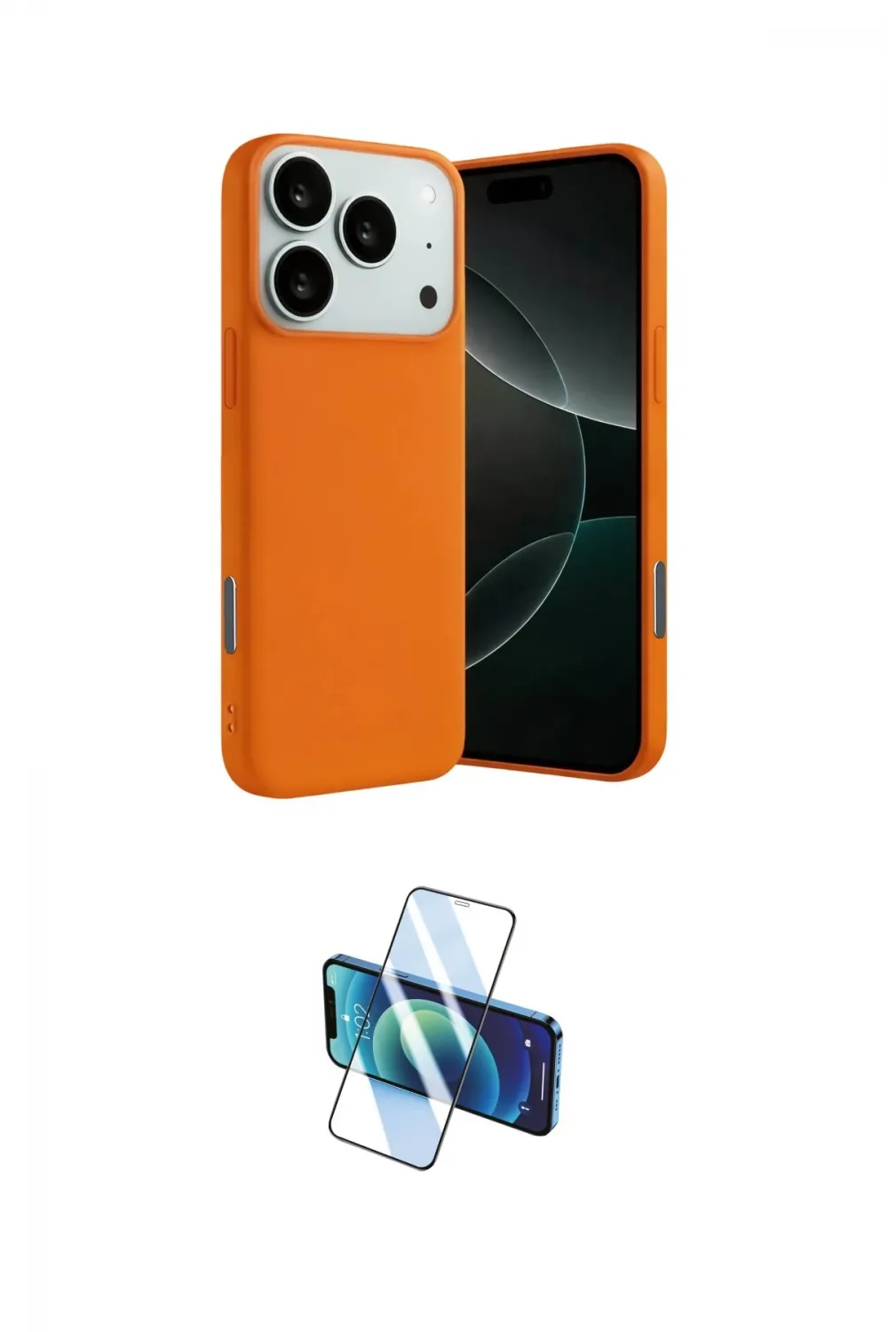 ieg™ iPhone 17 Pro Max Kılıf Ahenk Serisi - Siyah 3D Antistatik Cam Ekran Koruyucu