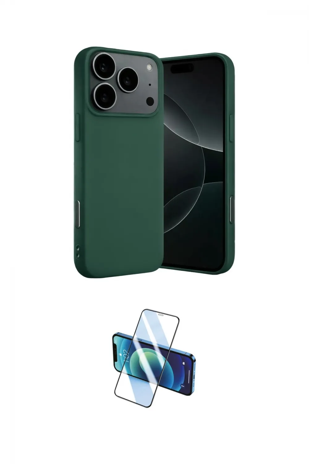 ieg™ iPhone 17 Pro Max Kılıf Ahenk Serisi - Siyah 3D Antistatik Seramik Nano Ekran Koruyucu