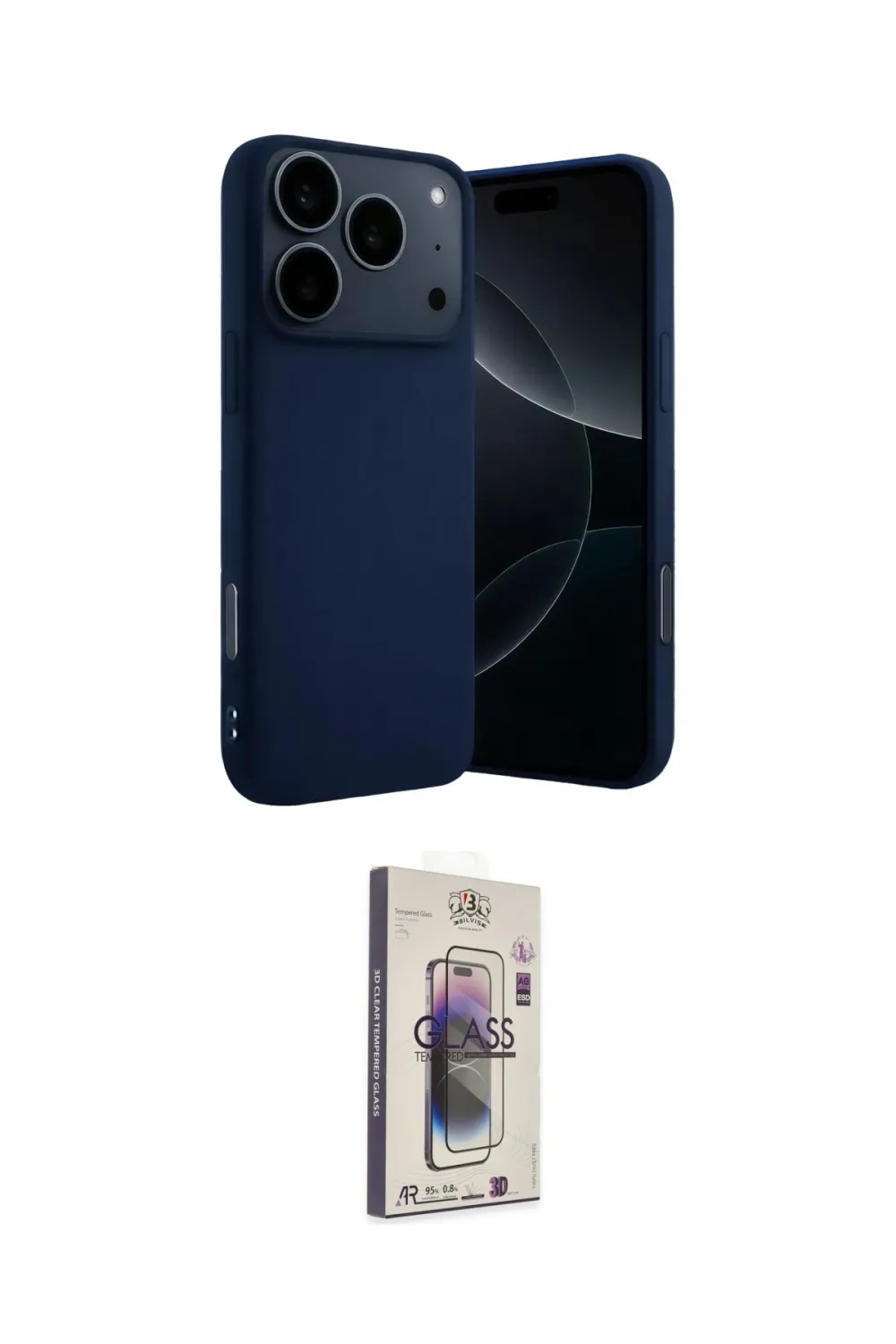 ieg™ iPhone 17 Pro Max Kılıf Ahenk Serisi - Siyah Bilvis 3D Cam Ekran Koruyucu