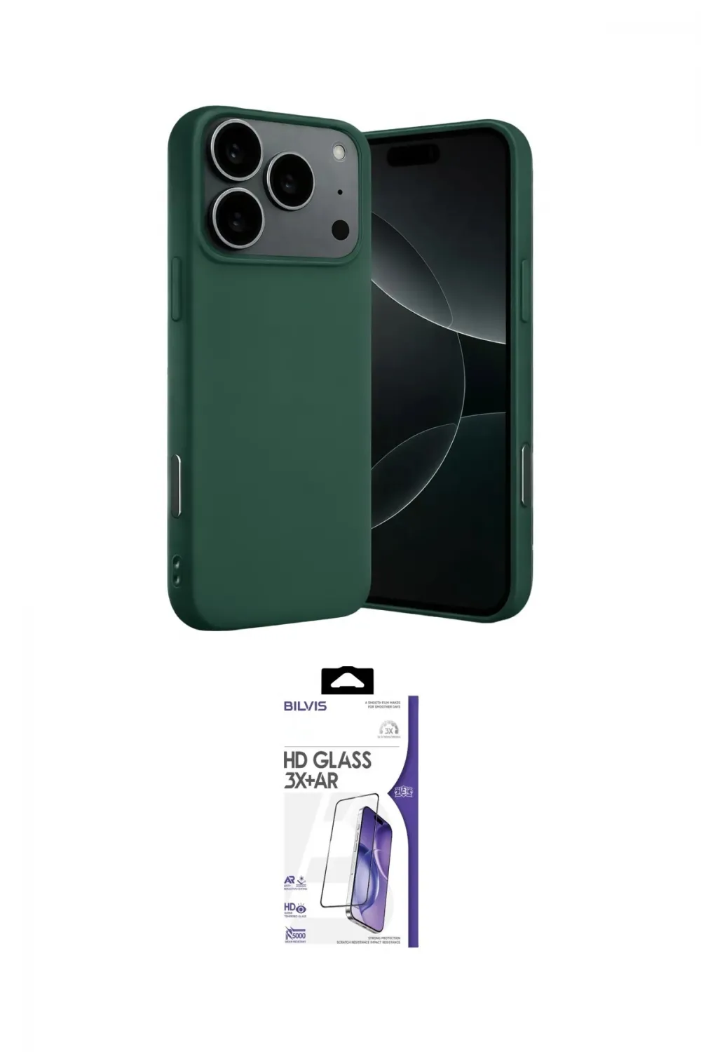 ieg™ iPhone 17 Pro Max Kılıf Ahenk Serisi - Siyah Bilvis 3X AR HD Cam Ekran Koruyucu