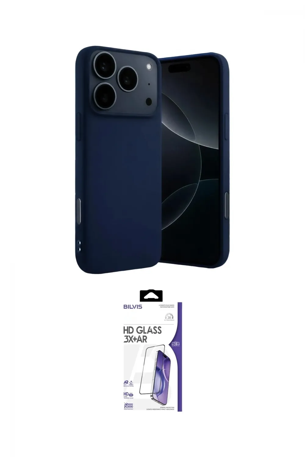 ieg™ iPhone 17 Pro Max Kılıf Ahenk Serisi - Siyah Bilvis 3X AR HD Cam Ekran Koruyucu