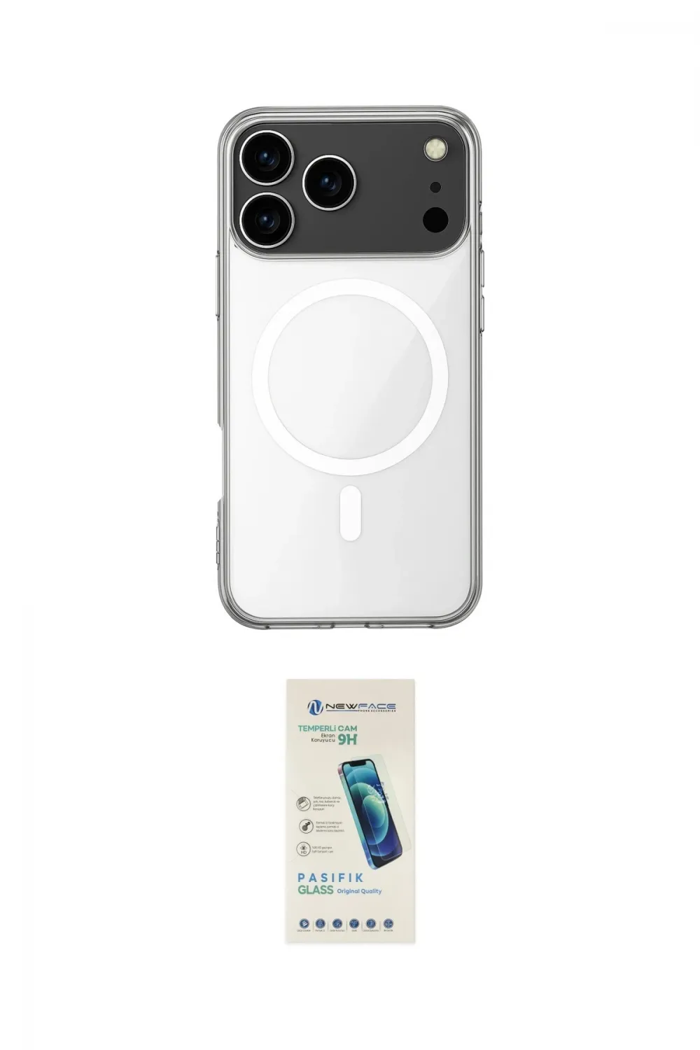 ieg™ iPhone 17 Pro Max Kılıf Ahenk Yansıma Prime - Şeffaf Pasifik Cam Ekran Koruyucu