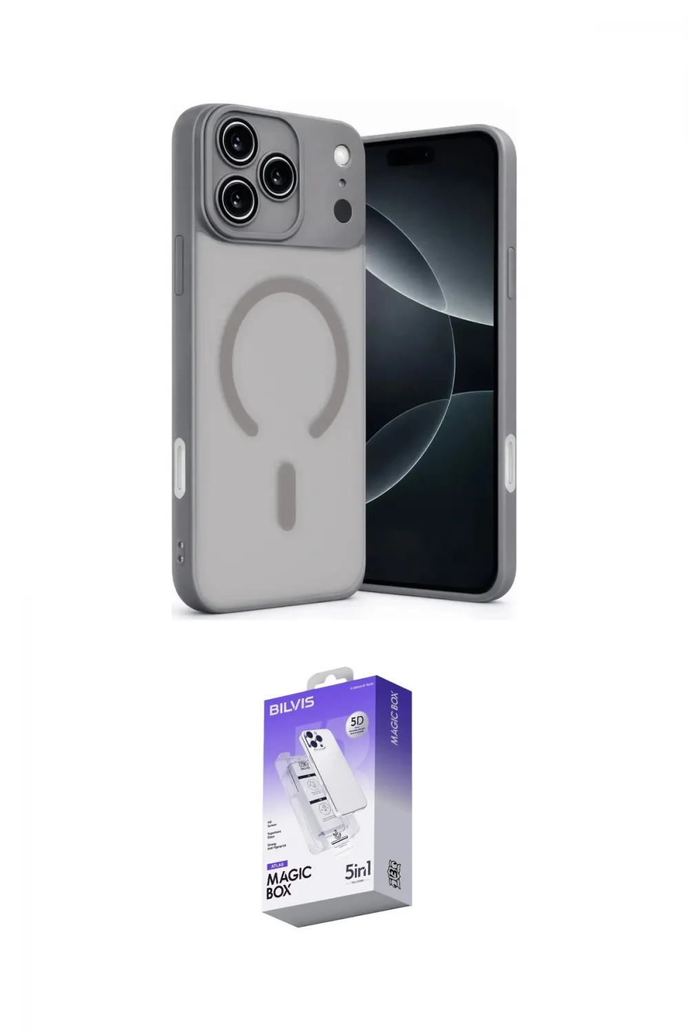 ieg™ iPhone 17 Pro Max Kılıf Çekirdek Klasik Özel Seri - Siyah Bilvis 5in1 3D Magic Cam Ekran Koruyucu