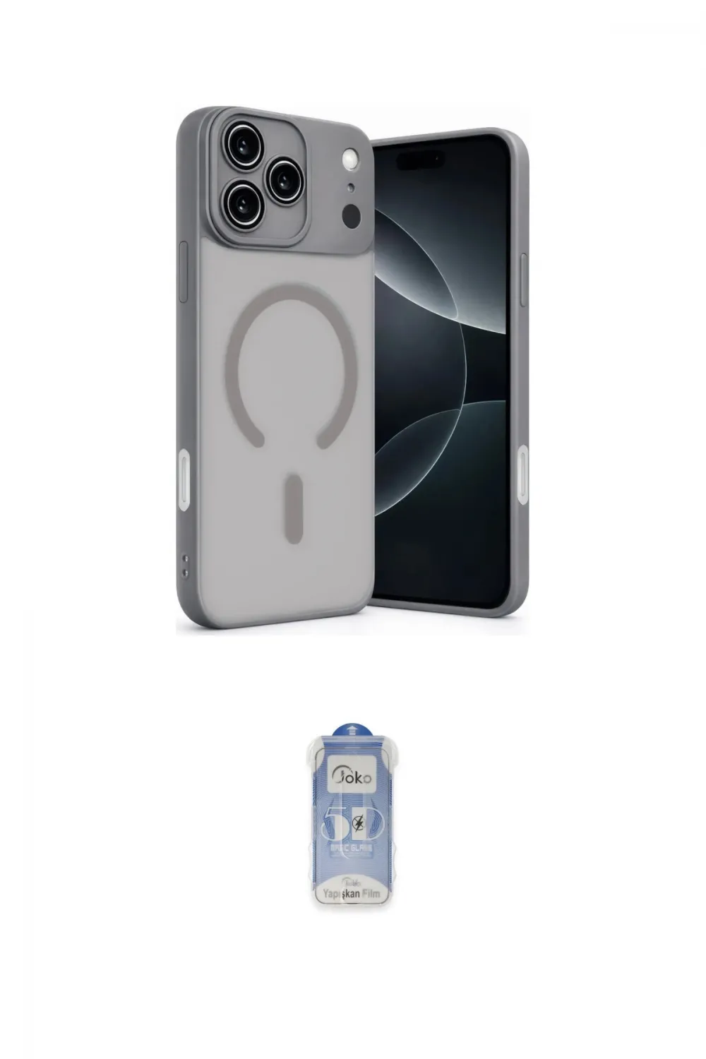 ieg™ iPhone 17 Pro Max Kılıf Çekirdek Klasik Özel Seri - Siyah Joko Magic 5D Cam