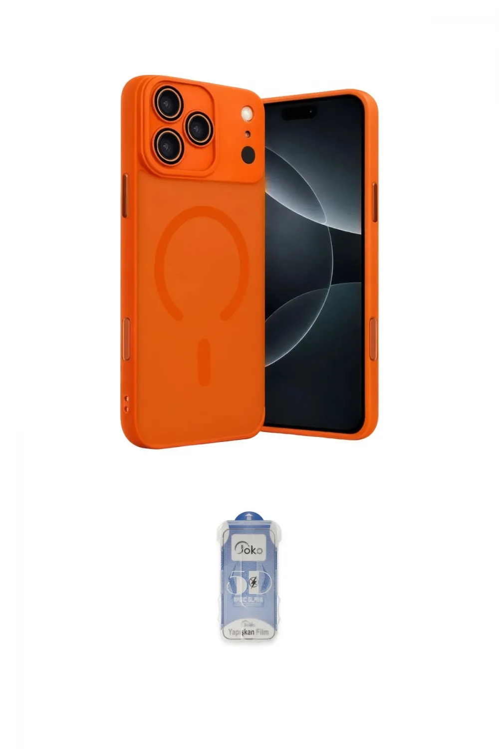 ieg™ iPhone 17 Pro Max Kılıf Çekirdek Klasik Özel Seri - Siyah Joko Magic 5D Cam