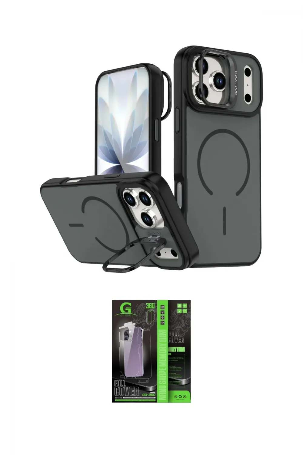 ieg™ iPhone 17 Pro Max Kılıf Çekirdek Klasik - Şeffaf 360 Full Body Arka Koruyucu