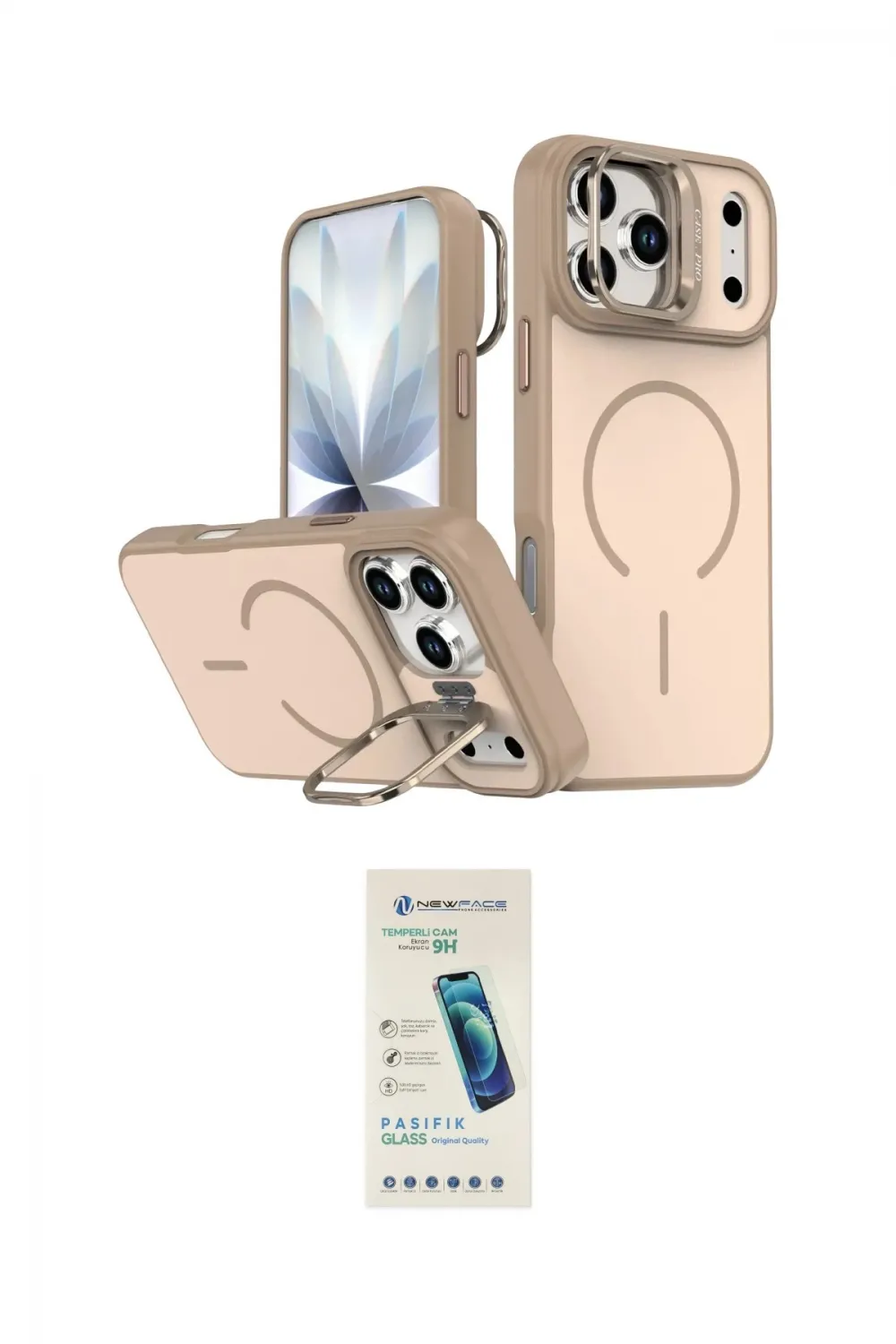 ieg™ iPhone 17 Pro Max Kılıf Çekirdek Klasik - Şeffaf Pasifik Cam Ekran Koruyucu
