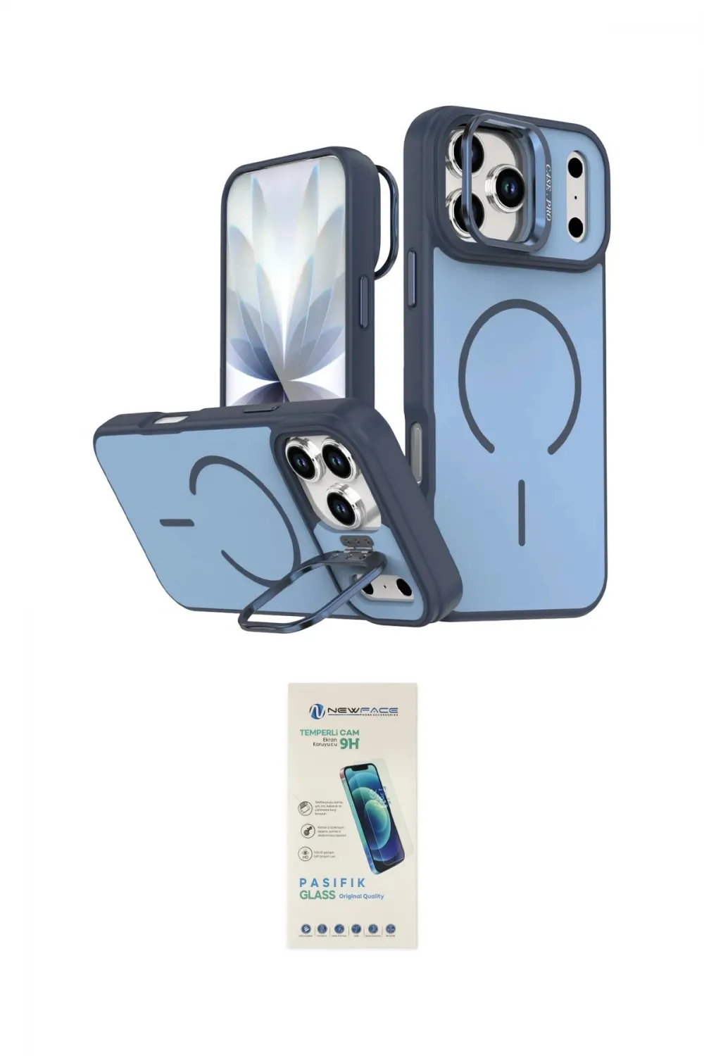 ieg™ iPhone 17 Pro Max Kılıf Çekirdek Klasik - Şeffaf Pasifik Cam Ekran Koruyucu