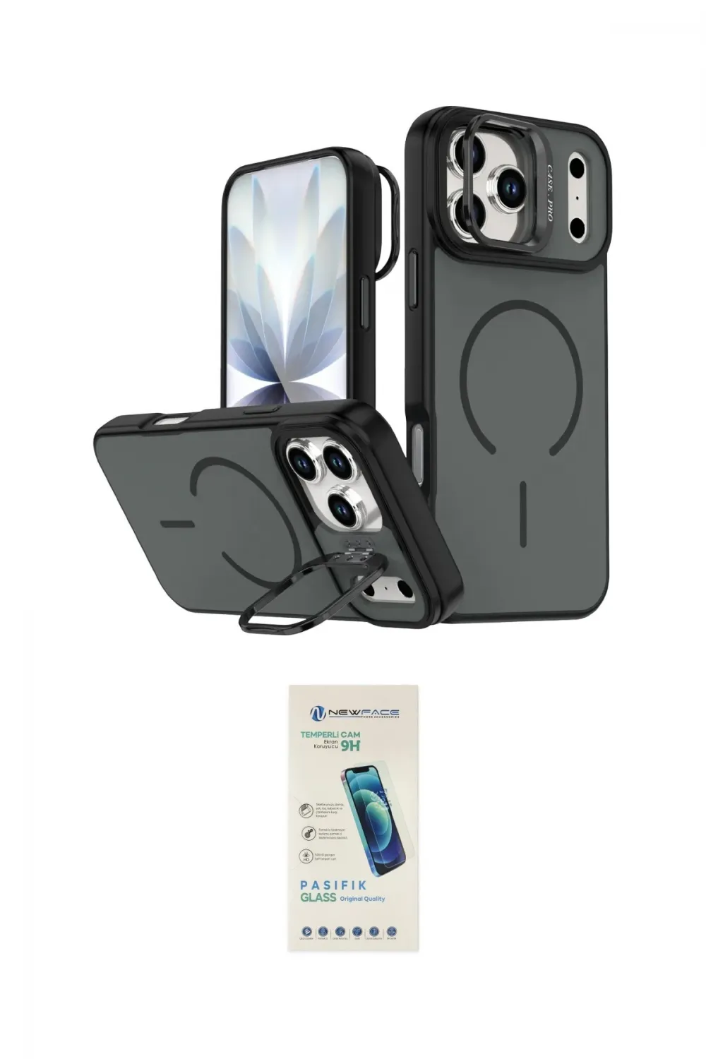 ieg™ iPhone 17 Pro Max Kılıf Çekirdek Klasik - Şeffaf Pasifik Cam Ekran Koruyucu