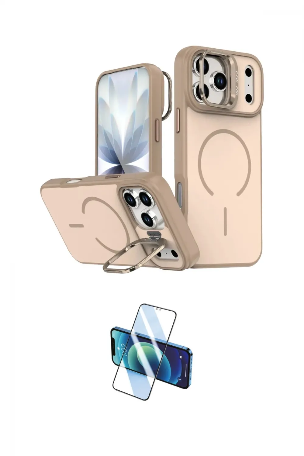 ieg™ iPhone 17 Pro Max Kılıf Çekirdek Klasik - Siyah 3D Antistatik Cam Ekran Koruyucu