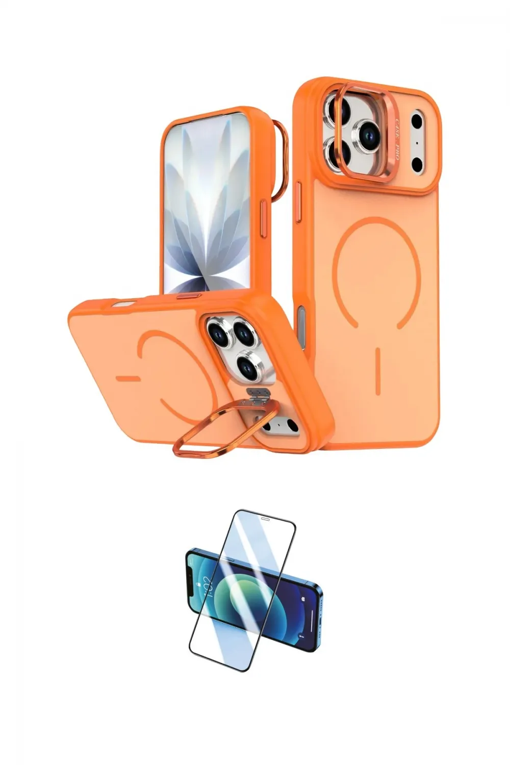 ieg™ iPhone 17 Pro Max Kılıf Çekirdek Klasik - Siyah 3D Antistatik Cam Ekran Koruyucu