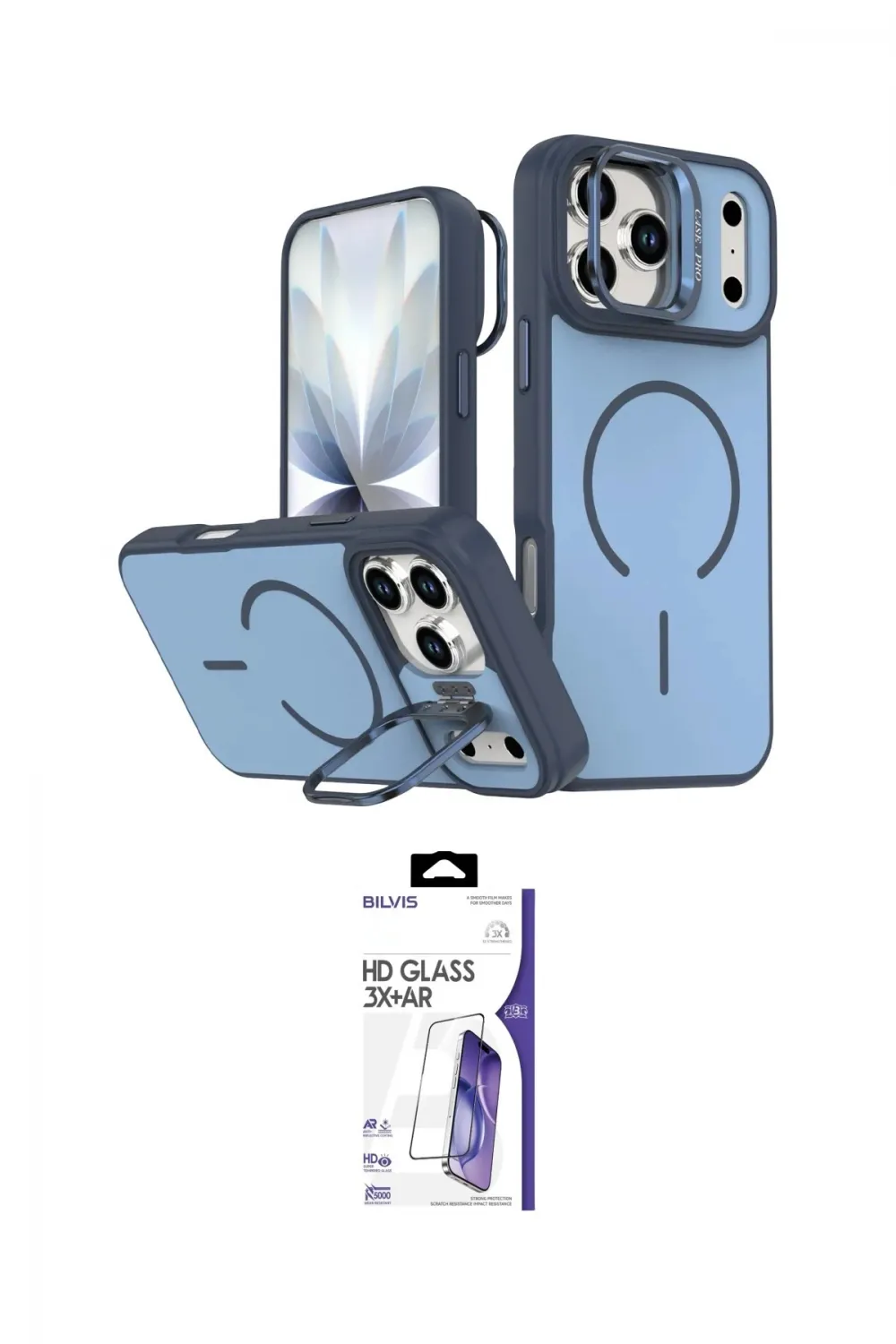 ieg™ iPhone 17 Pro Max Kılıf Çekirdek Klasik - Siyah Bilvis 3X AR HD Cam Ekran Koruyucu