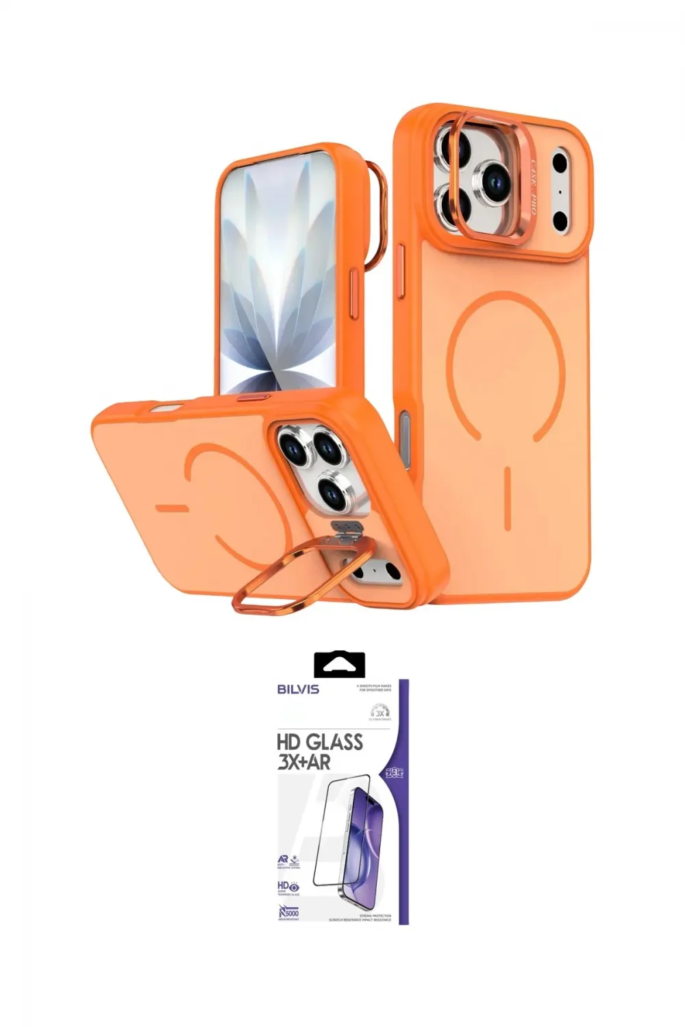 ieg™ iPhone 17 Pro Max Kılıf Çekirdek Klasik - Siyah Bilvis 3X AR HD Cam Ekran Koruyucu