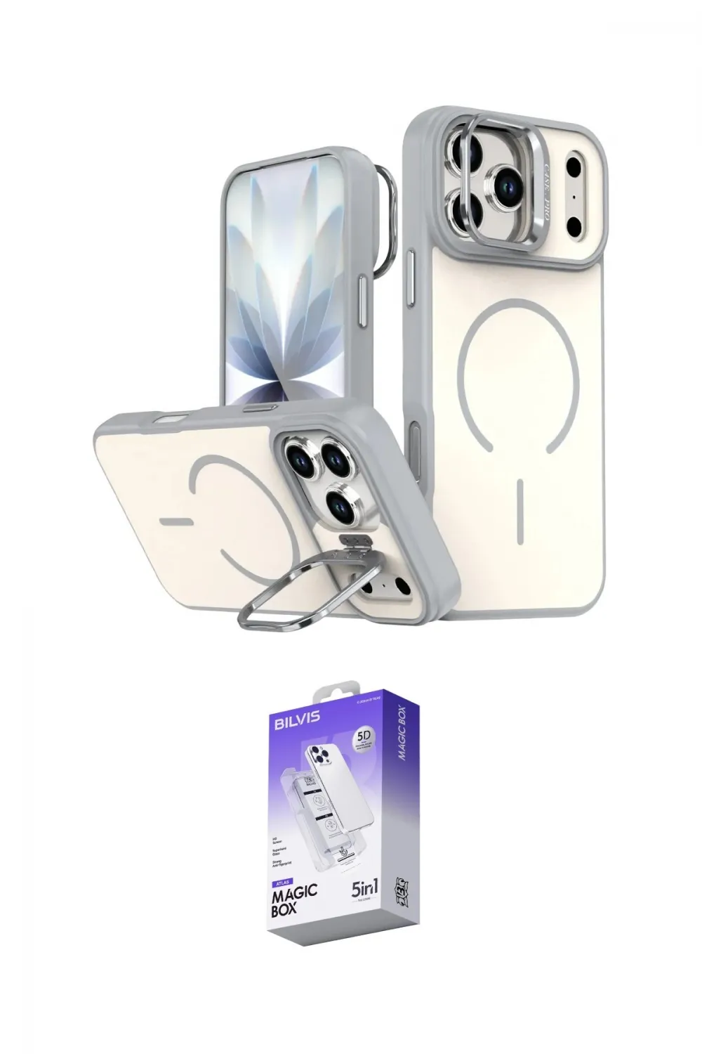 ieg™ iPhone 17 Pro Max Kılıf Çekirdek Klasik - Siyah Bilvis 5in1 3D Magic Cam Ekran Koruyucu