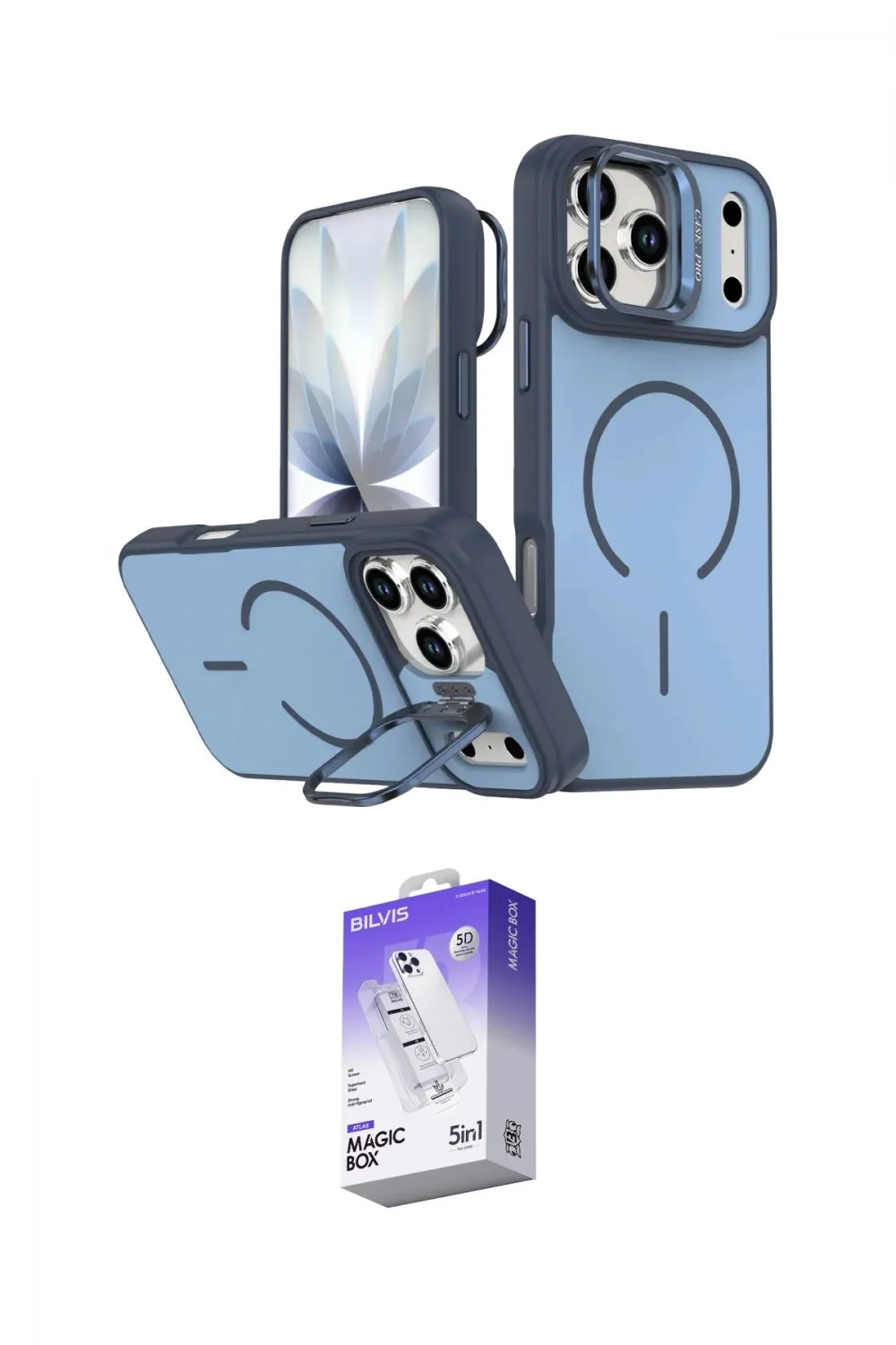 ieg™ iPhone 17 Pro Max Kılıf Çekirdek Klasik - Siyah Bilvis 5in1 3D Magic Cam Ekran Koruyucu