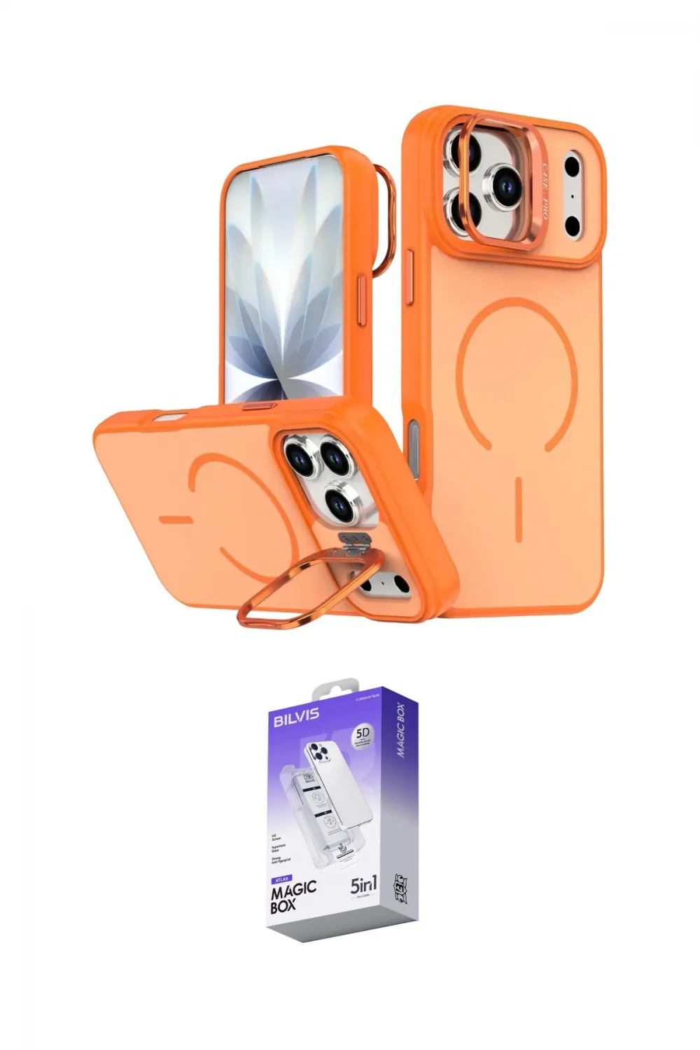 ieg™ iPhone 17 Pro Max Kılıf Çekirdek Klasik - Siyah Bilvis 5in1 3D Magic Cam Ekran Koruyucu