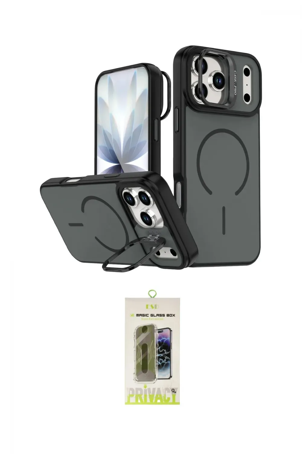 ieg™ iPhone 17 Pro Max Kılıf Çekirdek Klasik - Siyah Joko Magic 5D Hayalet Cam