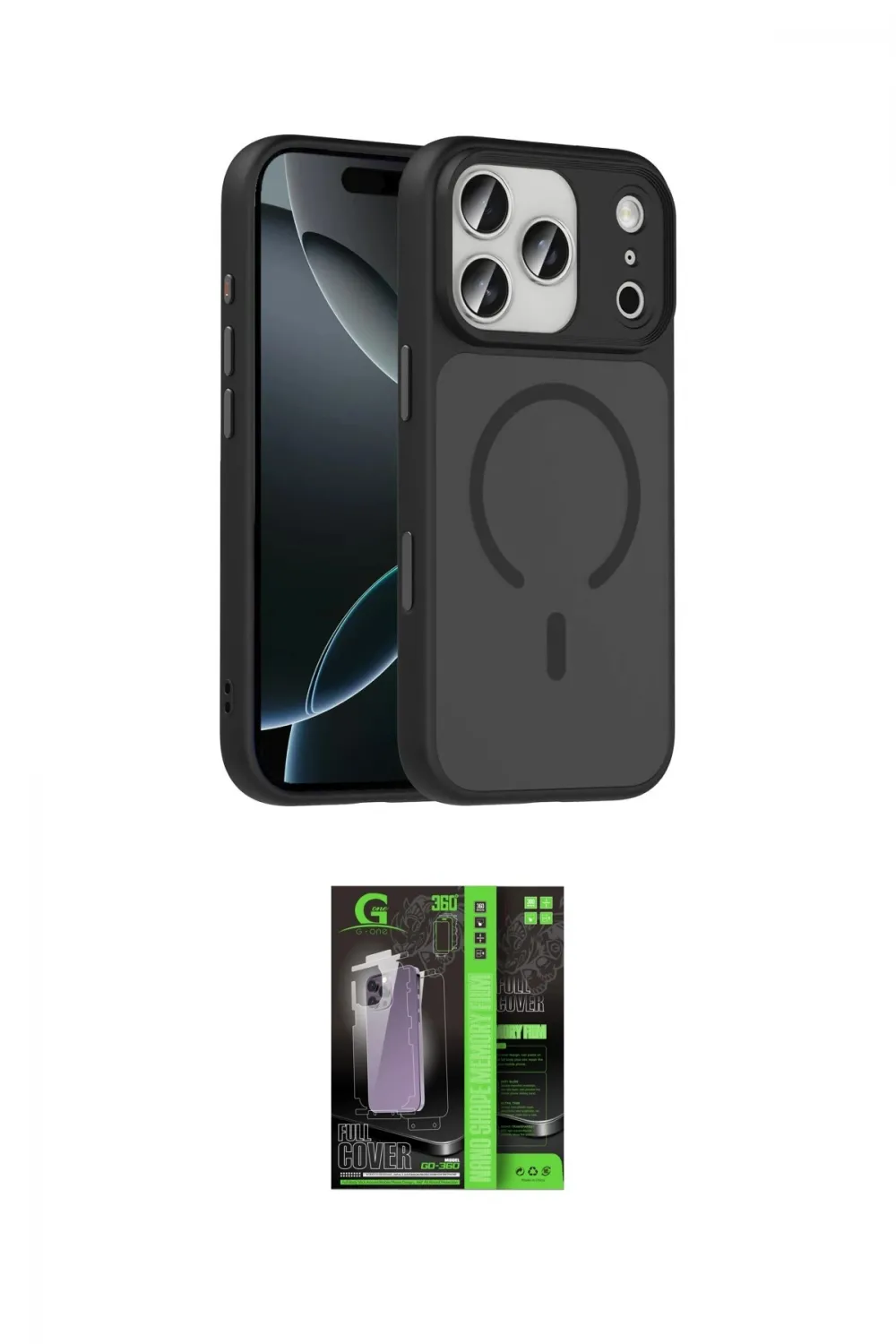 ieg™ iPhone 17 Pro Max Kılıf Doruk Form Serisi - Şeffaf 360 Full Body Arka Koruyucu