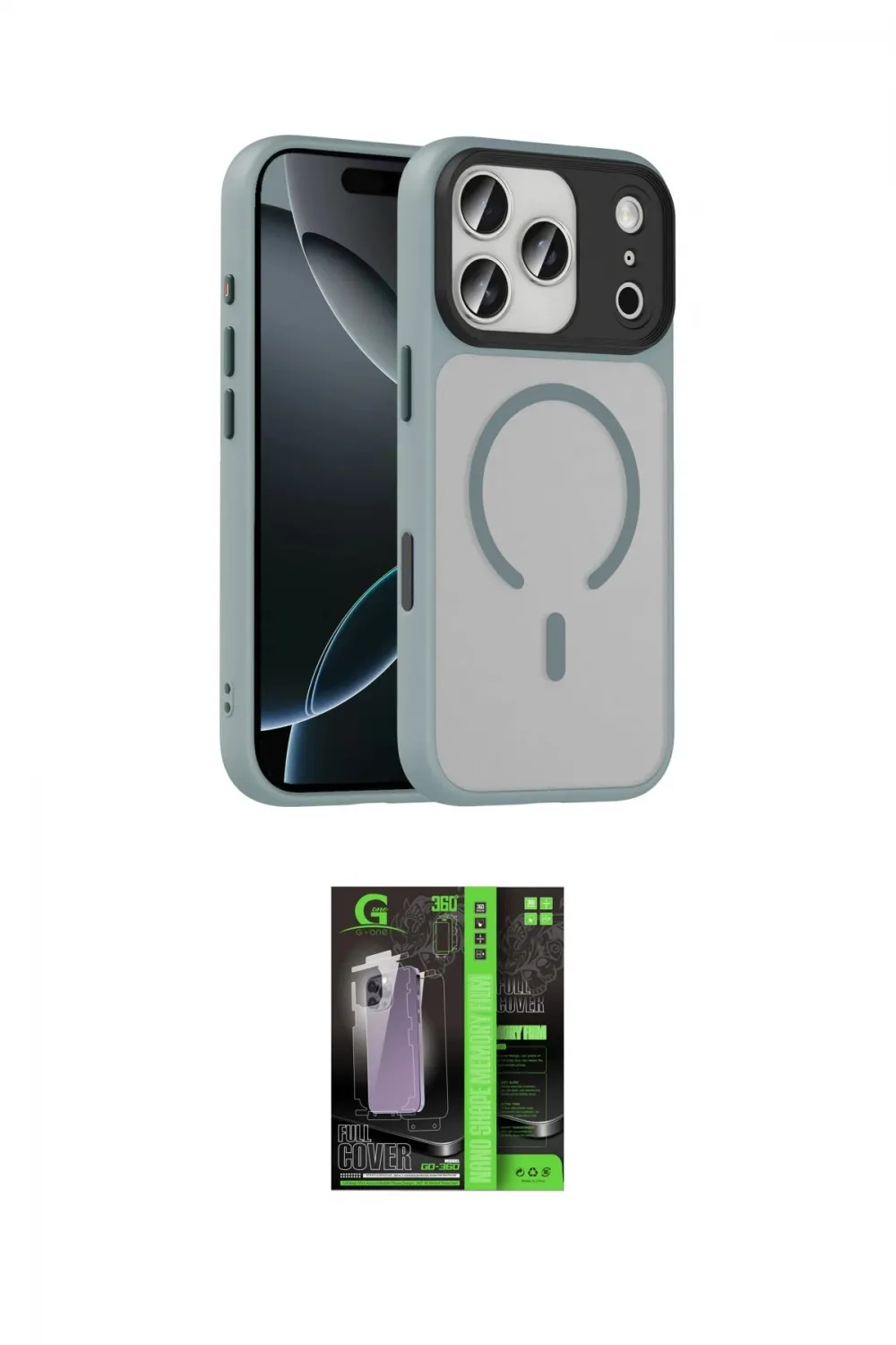 ieg™ iPhone 17 Pro Max Kılıf Doruk Form Serisi - Siyah 360 Mat Full Body Arka Koruyucu