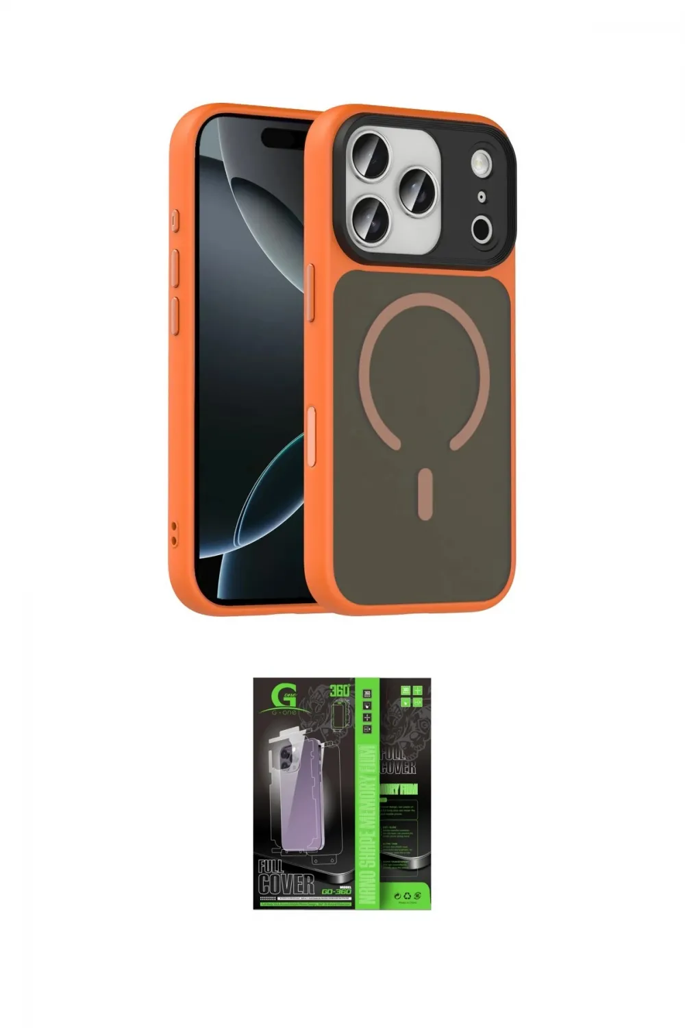 ieg™ iPhone 17 Pro Max Kılıf Doruk Form Serisi - Siyah 360 Mat Full Body Arka Koruyucu