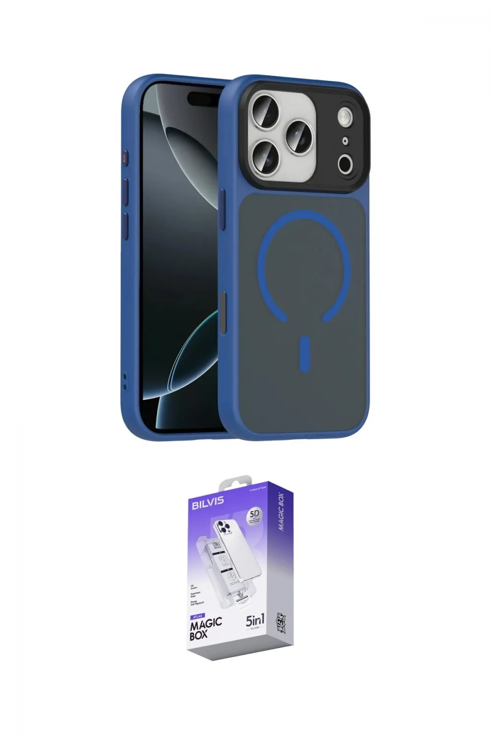 ieg™ iPhone 17 Pro Max Kılıf Doruk Form Serisi - Siyah Bilvis 5in1 3D Magic Cam Ekran Koruyucu