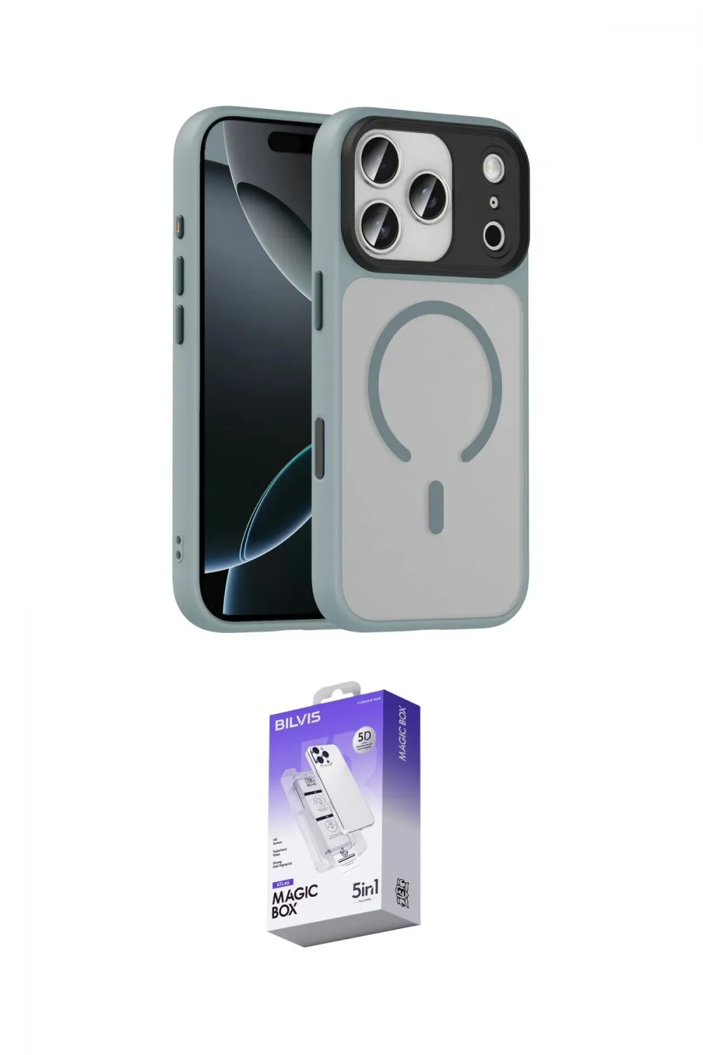 ieg™ iPhone 17 Pro Max Kılıf Doruk Form Serisi - Siyah Bilvis 5in1 3D Magic Cam Ekran Koruyucu