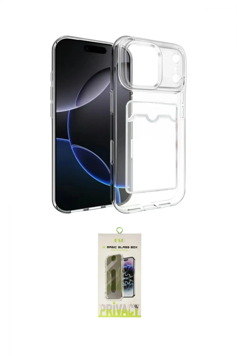 ieg™ iPhone 17 Pro Max Kılıf Doruk Klasik Koleksiyonu - Siyah Joko Magic 5D Hayalet Cam