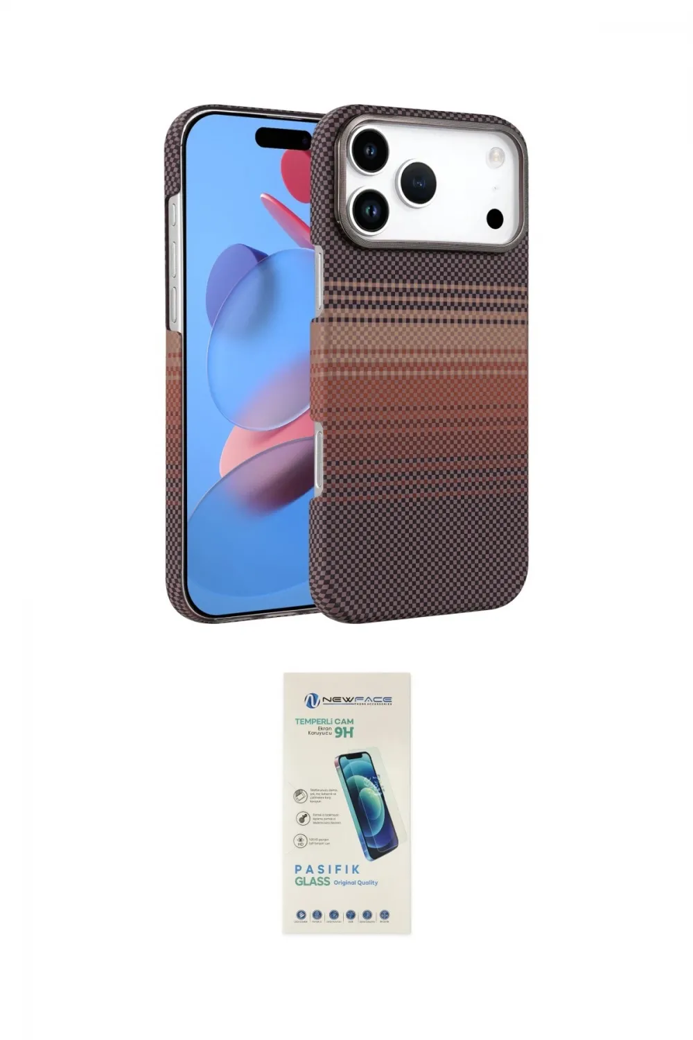 ieg™ iPhone 17 Pro Max Kılıf Doruk Serisi - Şeffaf Pasifik Cam Ekran Koruyucu