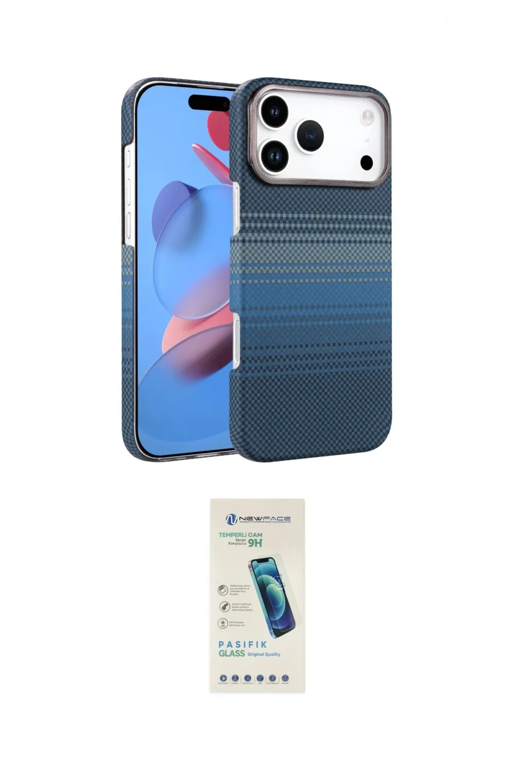 ieg™ iPhone 17 Pro Max Kılıf Doruk Serisi - Şeffaf Pasifik Cam Ekran Koruyucu
