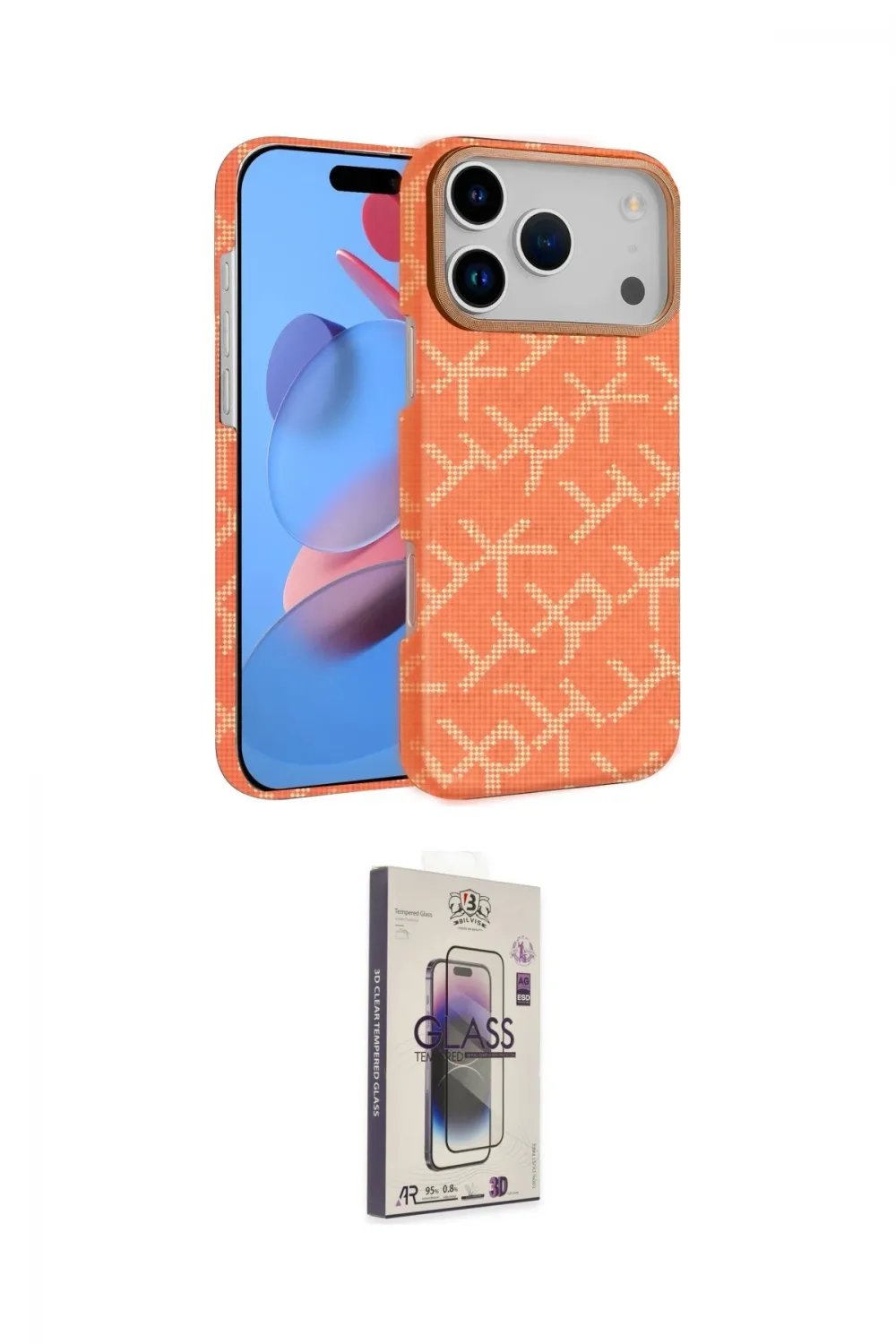 ieg™ iPhone 17 Pro Max Kılıf Doruk Serisi - Siyah Bilvis 3D Cam Ekran Koruyucu