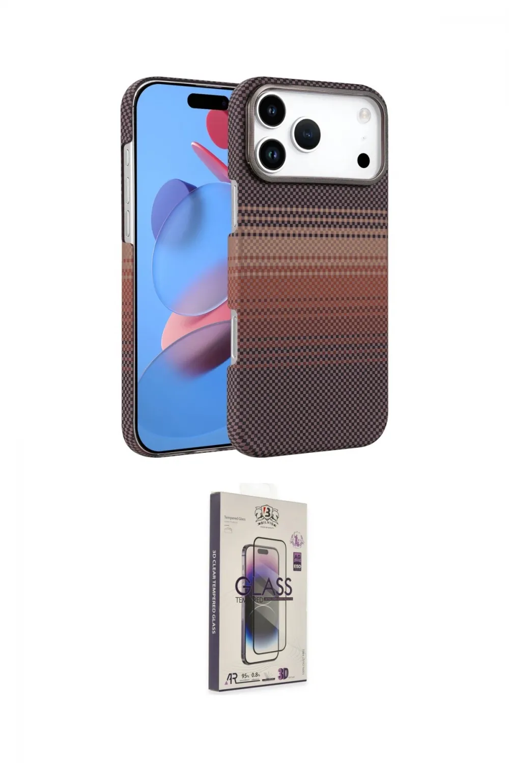 ieg™ iPhone 17 Pro Max Kılıf Doruk Serisi - Siyah Bilvis 3D Cam Ekran Koruyucu