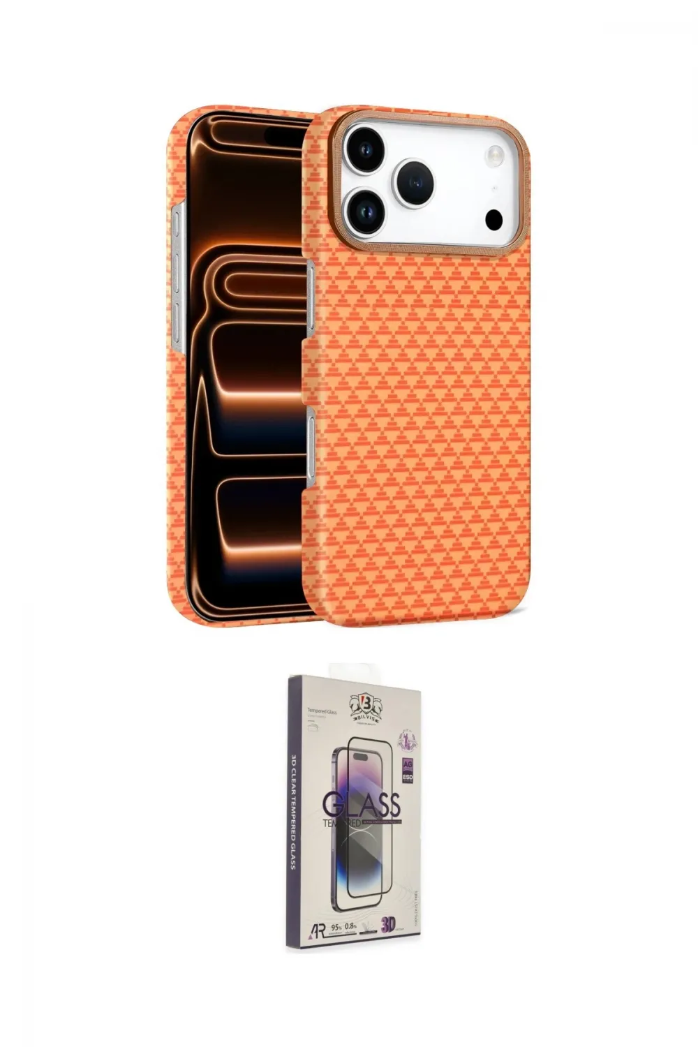 ieg™ iPhone 17 Pro Max Kılıf Doruk Serisi - Siyah Bilvis 3D Cam Ekran Koruyucu