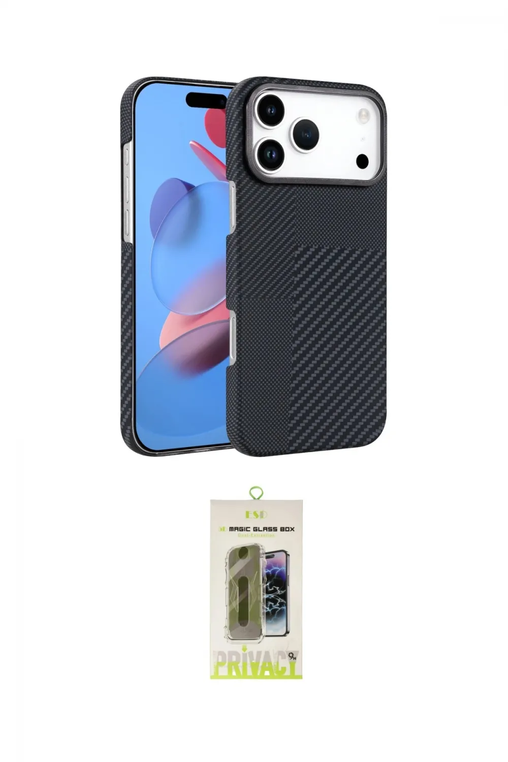 ieg™ iPhone 17 Pro Max Kılıf Doruk Serisi - Siyah Joko Magic 5D Hayalet Cam