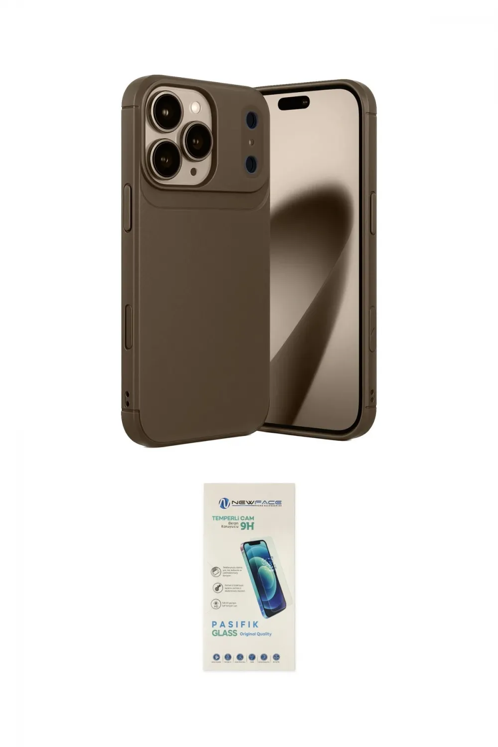 ieg™ iPhone 17 Pro Max Kılıf Eksen Form Prime - Şeffaf Pasifik Cam Ekran Koruyucu