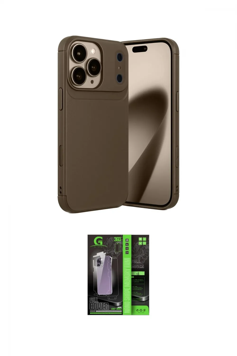 ieg™ iPhone 17 Pro Max Kılıf Eksen Form Prime - Siyah 360 Mat Full Body Arka Koruyucu