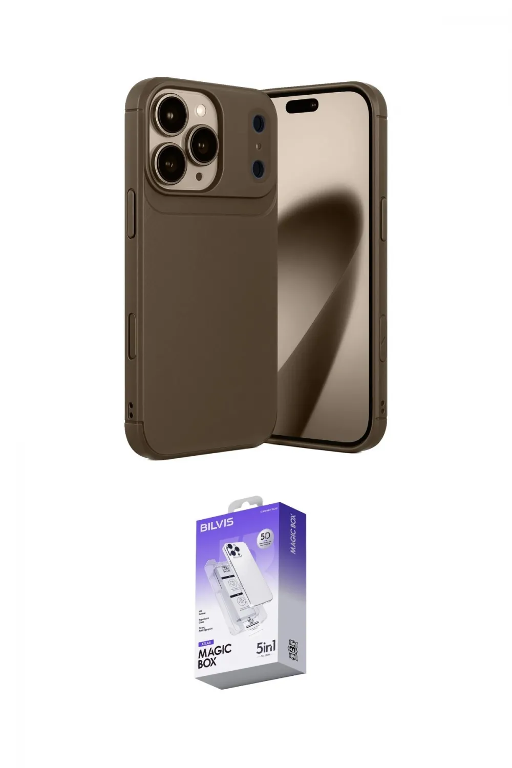 ieg™ iPhone 17 Pro Max Kılıf Eksen Form Prime - Siyah Bilvis 5in1 3D Magic Cam Ekran Koruyucu