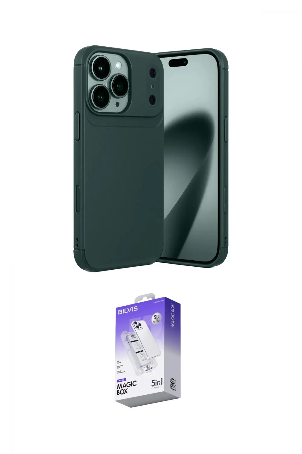 ieg™ iPhone 17 Pro Max Kılıf Eksen Form Prime - Siyah Bilvis 5in1 3D Magic Cam Ekran Koruyucu