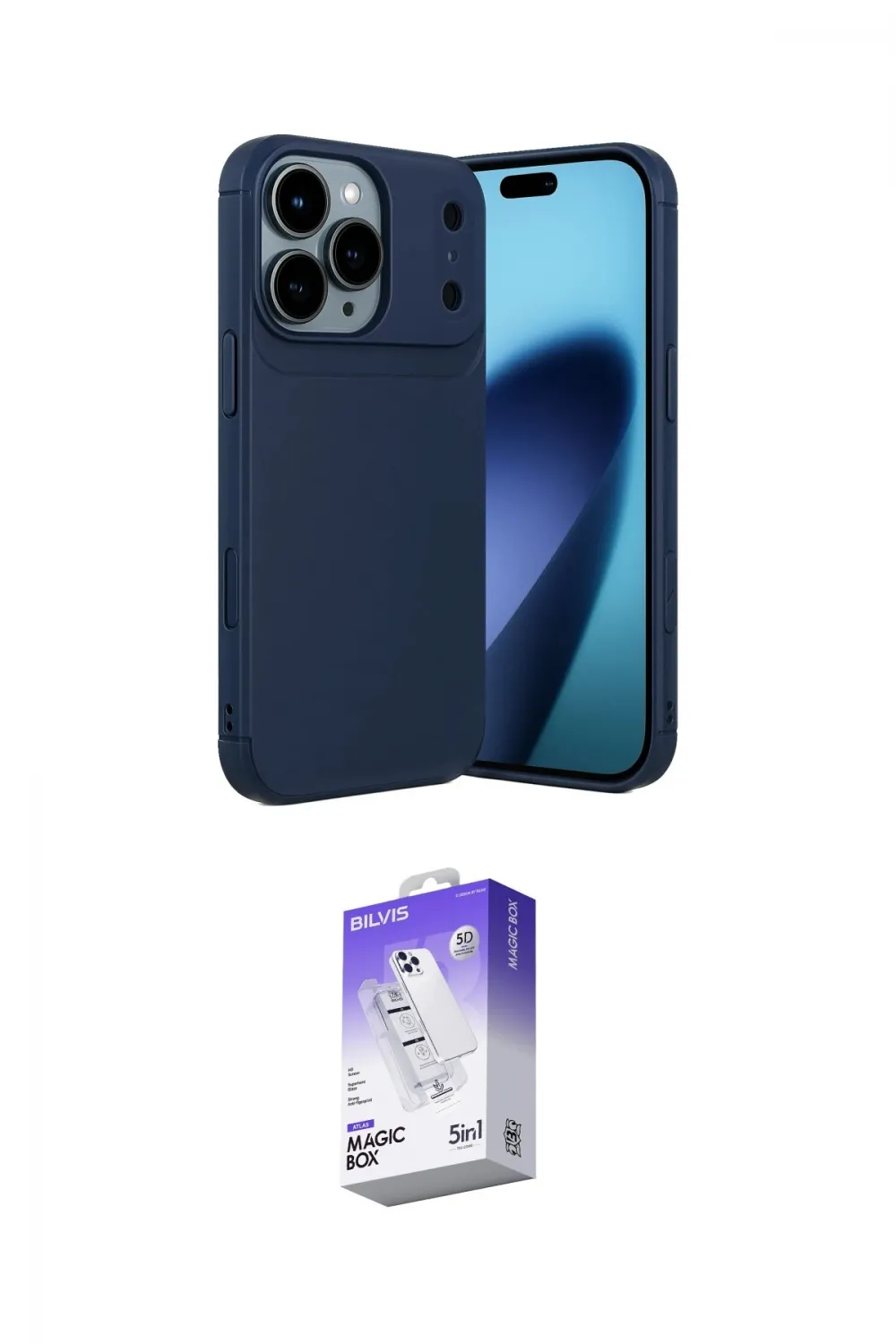 ieg™ iPhone 17 Pro Max Kılıf Eksen Form Prime - Siyah Bilvis 5in1 3D Magic Cam Ekran Koruyucu