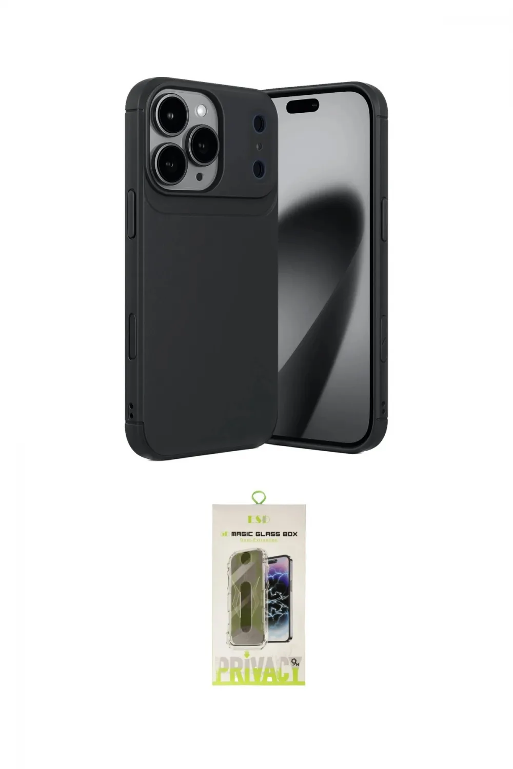 ieg™ iPhone 17 Pro Max Kılıf Eksen Form Prime - Siyah Joko Magic 5D Hayalet Cam