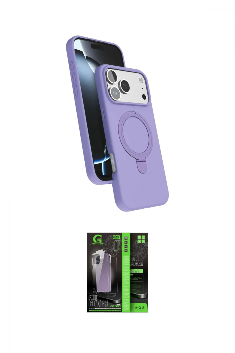 ieg™ iPhone 17 Pro Max Kılıf İz Işık Koleksiyonu - Siyah 360 Mat Full Body Arka Koruyucu