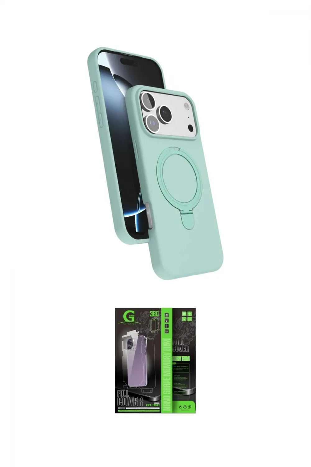 ieg™ iPhone 17 Pro Max Kılıf İz Işık Koleksiyonu - Siyah 360 Mat Full Body Arka Koruyucu
