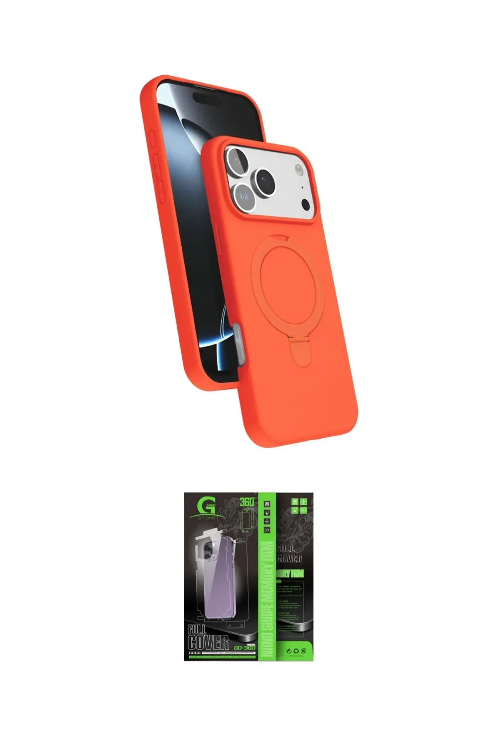 ieg™ iPhone 17 Pro Max Kılıf İz Işık Koleksiyonu - Siyah 360 Mat Full Body Arka Koruyucu
