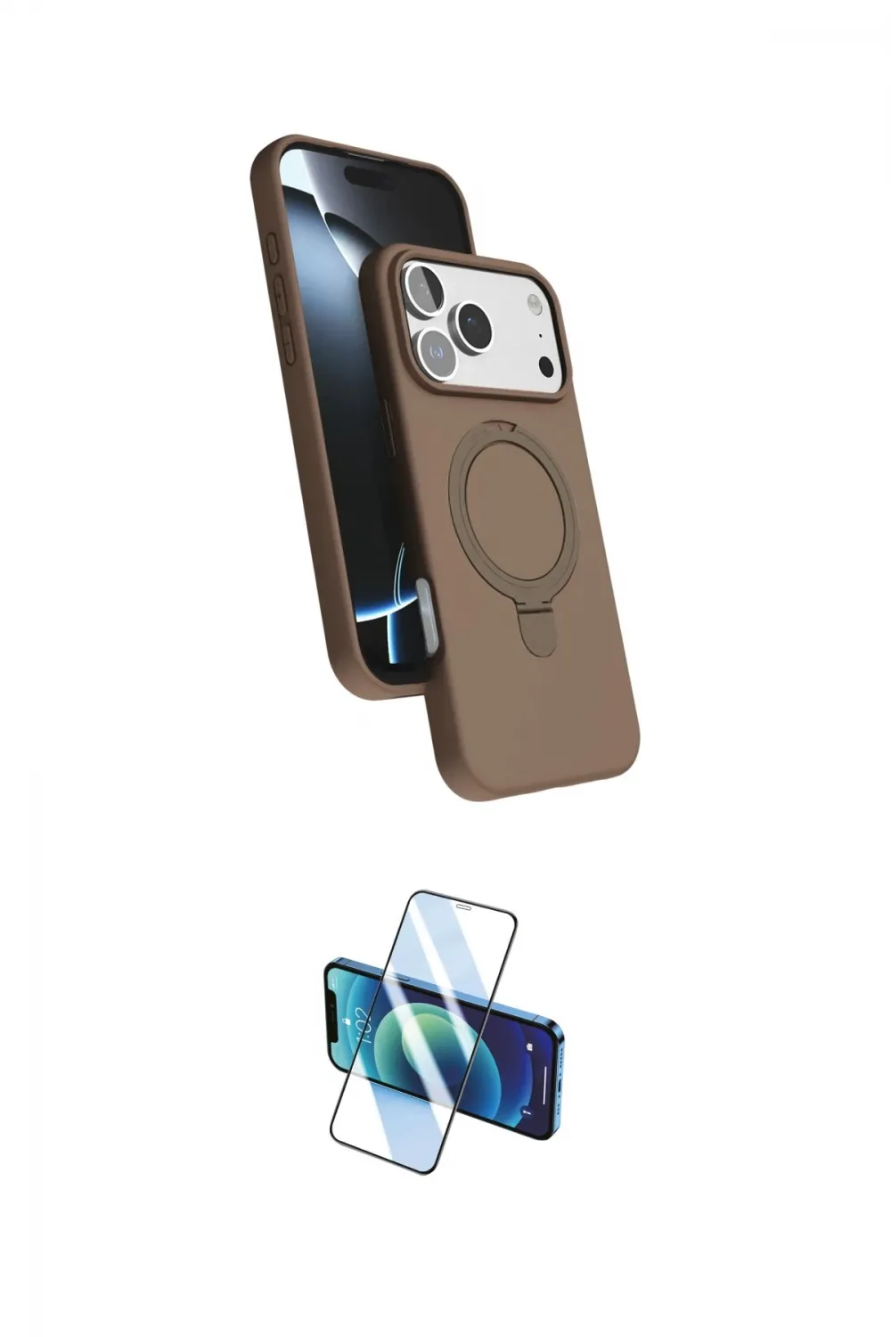 ieg™ iPhone 17 Pro Max Kılıf İz Işık Koleksiyonu - Siyah 3D Antistatik Seramik Nano Ekran Koruyucu