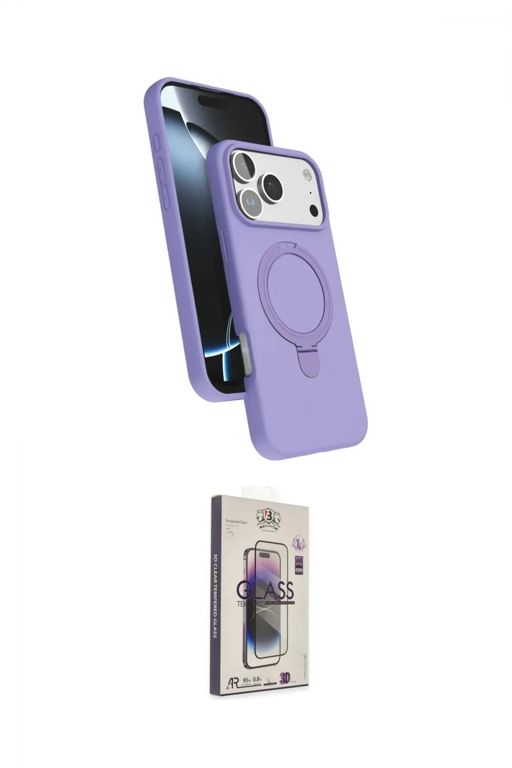 ieg™ iPhone 17 Pro Max Kılıf İz Işık Koleksiyonu - Siyah Bilvis 3D Cam Ekran Koruyucu