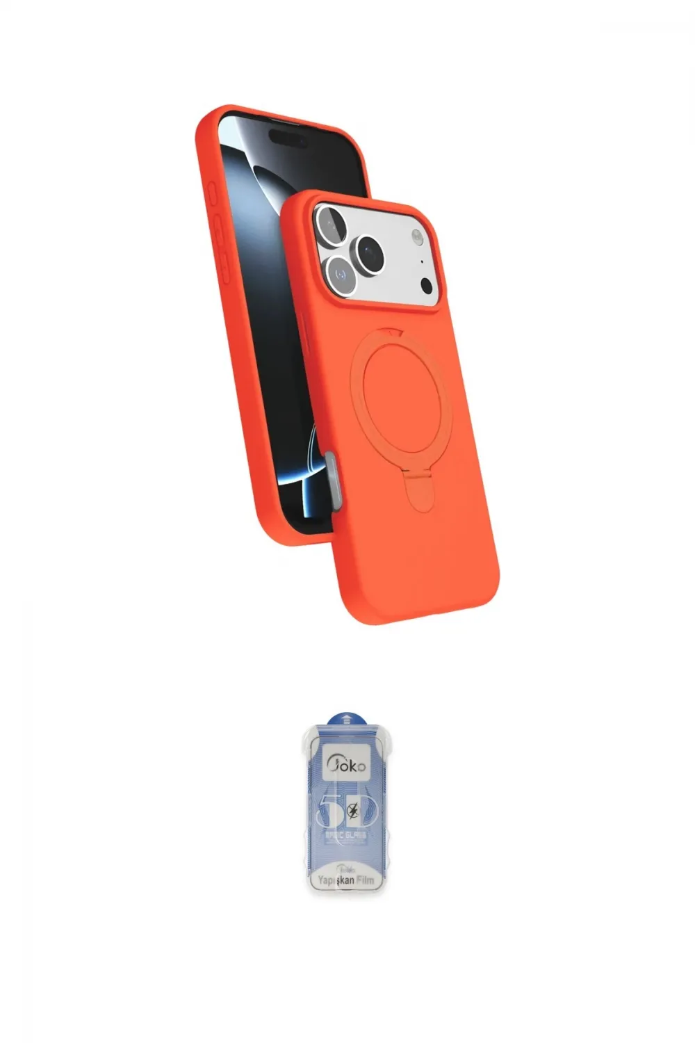 ieg™ iPhone 17 Pro Max Kılıf İz Işık Koleksiyonu - Siyah Joko Magic 5D Cam
