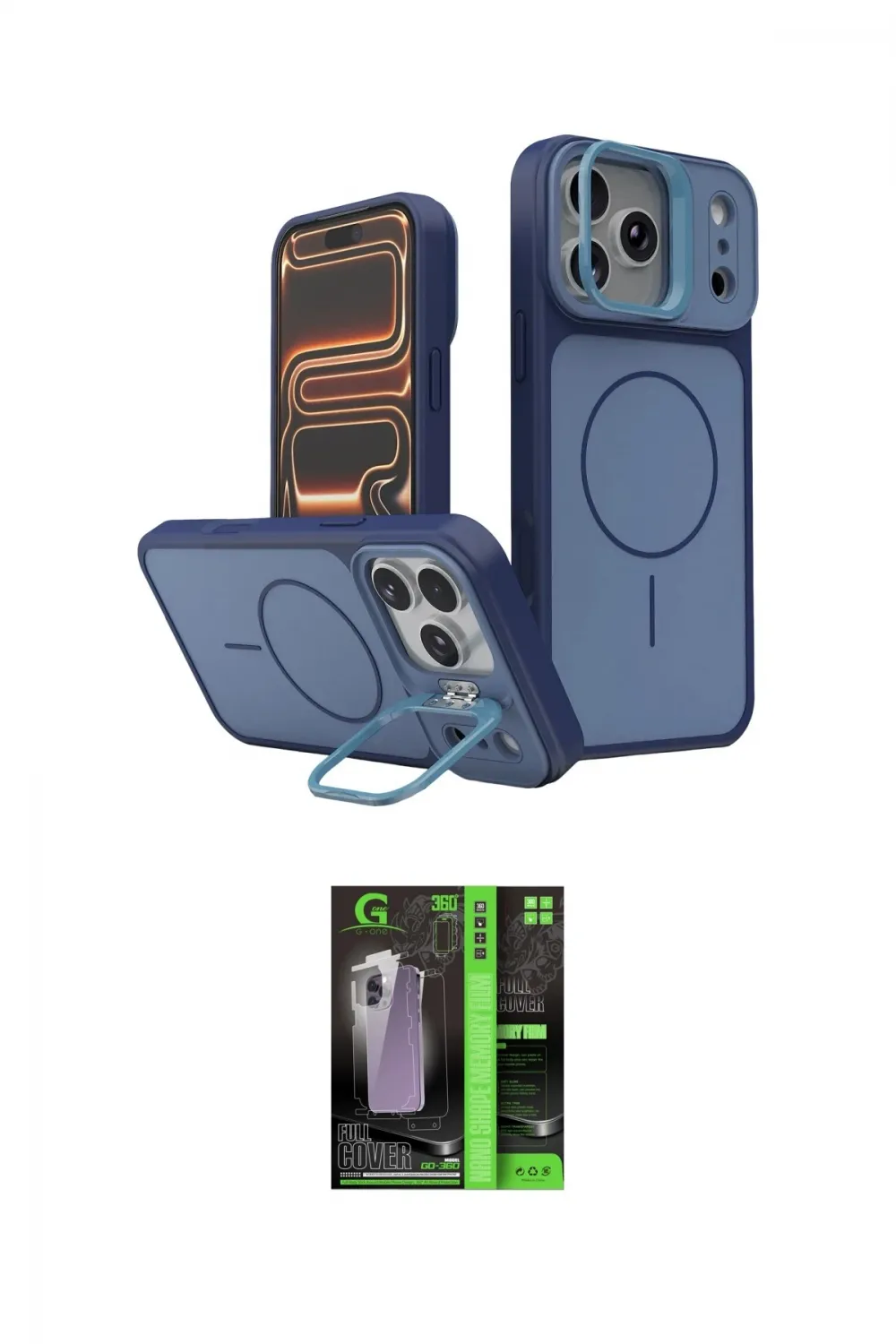 ieg™ iPhone 17 Pro Max Kılıf İz Modern Prime - Şeffaf 360 Full Body Arka Koruyucu