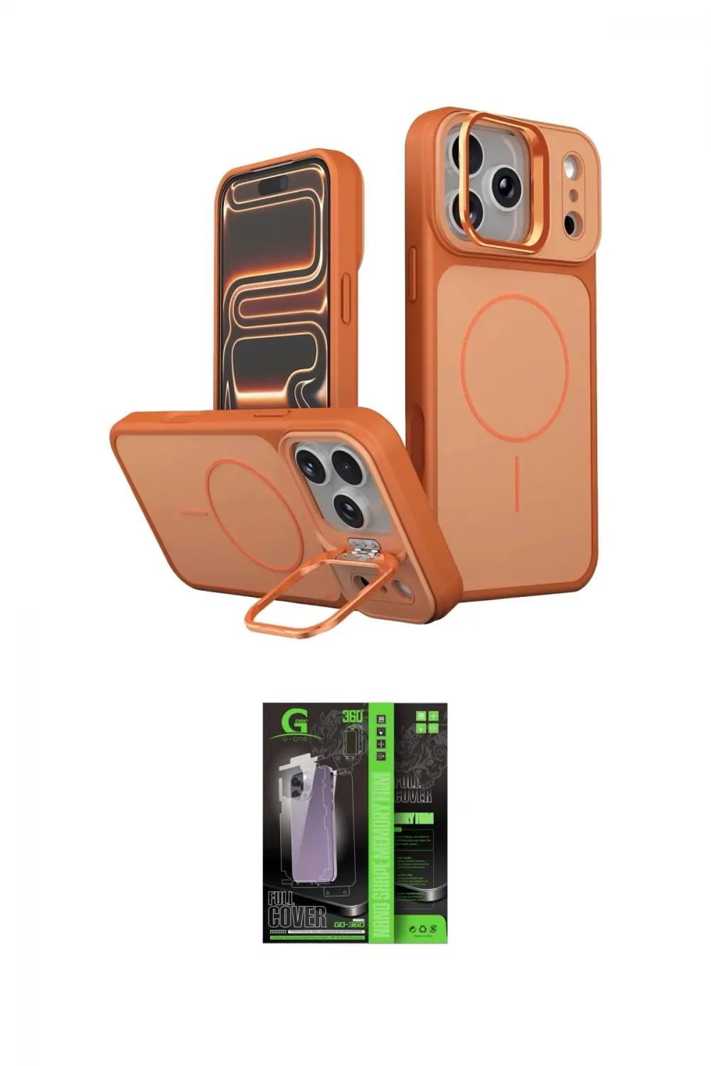 ieg™ iPhone 17 Pro Max Kılıf İz Modern Prime - Şeffaf 360 Full Body Arka Koruyucu
