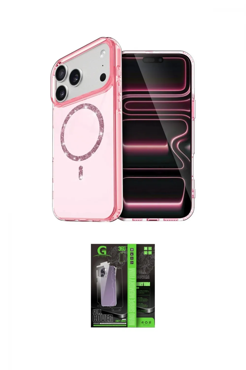 ieg™ iPhone 17 Pro Max Kılıf Kıvılcım Form Prime - Şeffaf 360 Full Body Arka Koruyucu