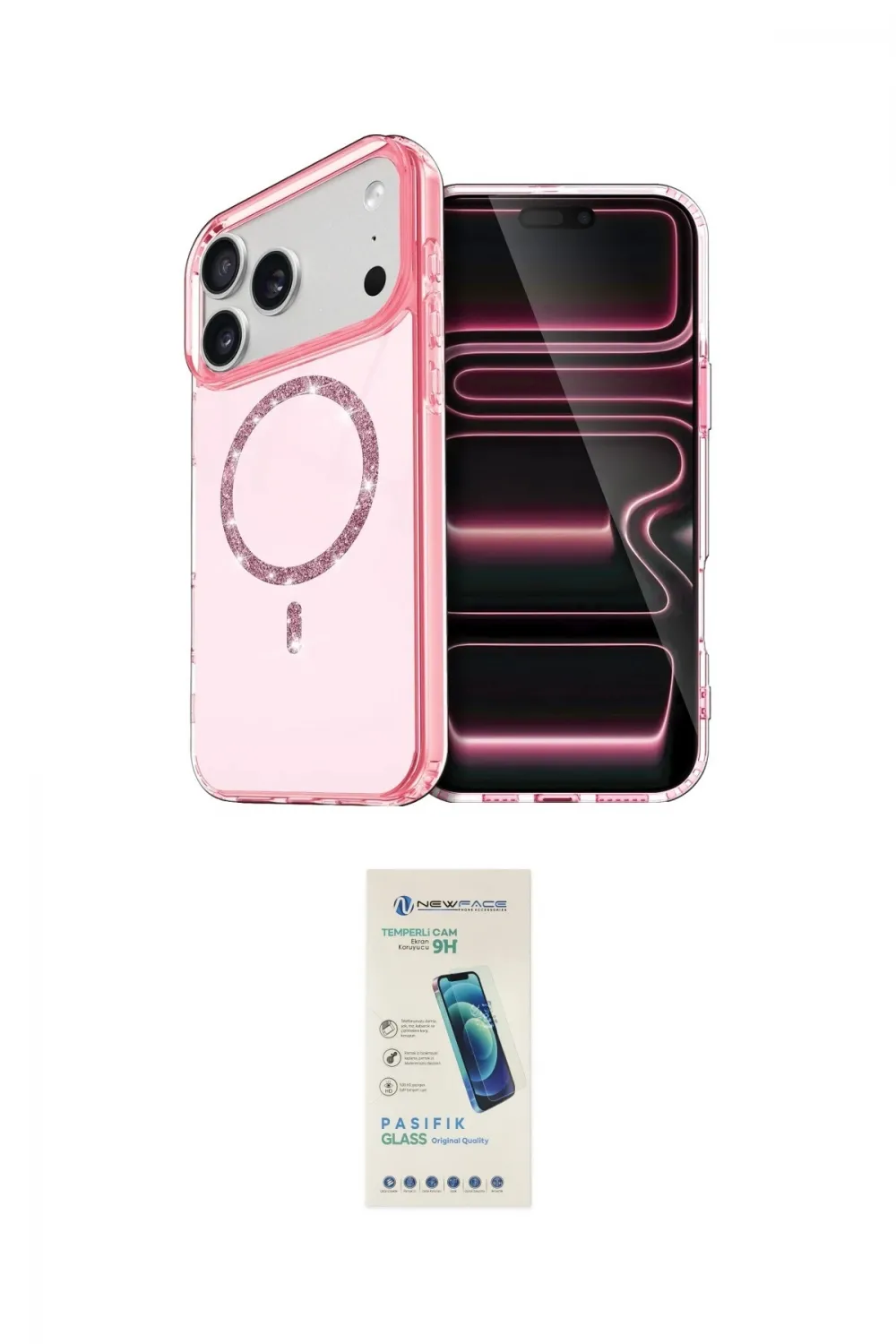 ieg™ iPhone 17 Pro Max Kılıf Kıvılcım Form Prime - Şeffaf Pasifik Cam Ekran Koruyucu