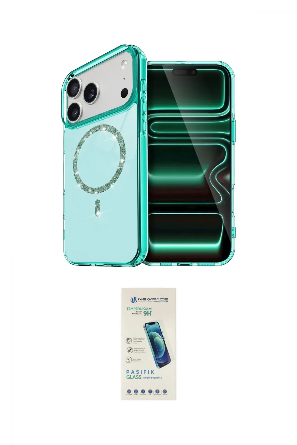 ieg™ iPhone 17 Pro Max Kılıf Kıvılcım Form Prime - Şeffaf Pasifik Cam Ekran Koruyucu